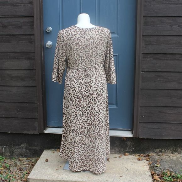 Denim & Co. XL Animal Print Hi-Low Hem Knit Dress - Picture 4 of 8